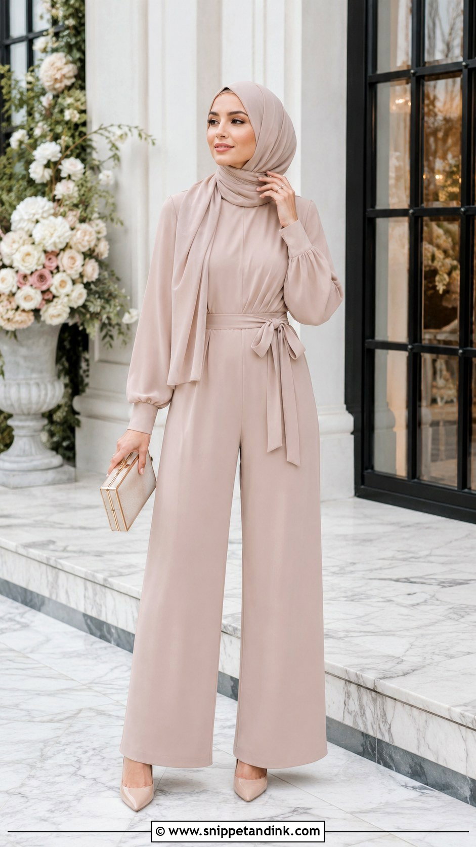 Modest Jumpsuit With Hijab - Snippet and Ink - 25 Hijab Do Wedding Ideas