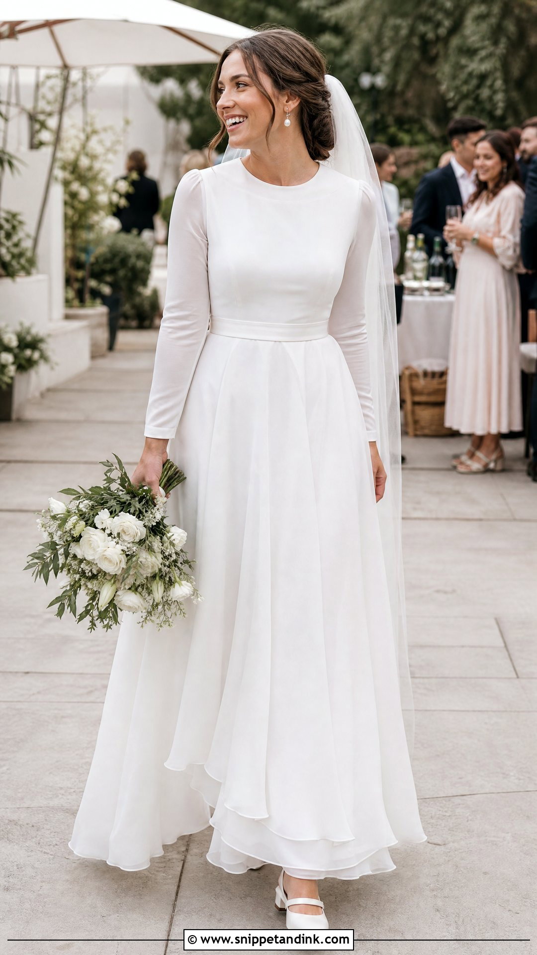 Modest LDS Chiffon A Line Wedding Dress - Snippet and Ink - 20 Wedding Dresses Modest Lds