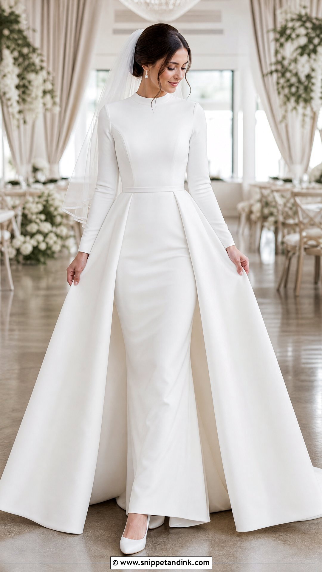 Modest LDS Detachable Overskirt Wedding Dress - Snippet and Ink - 20 Wedding Dresses Modest Lds