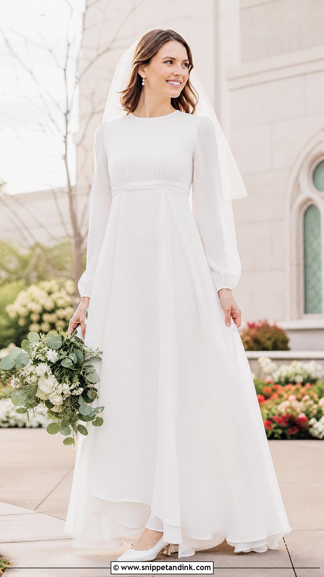 Modest LDS Empire Waist Wedding Dress - Snippet and Ink - 20 Wedding Dresses Modest Lds