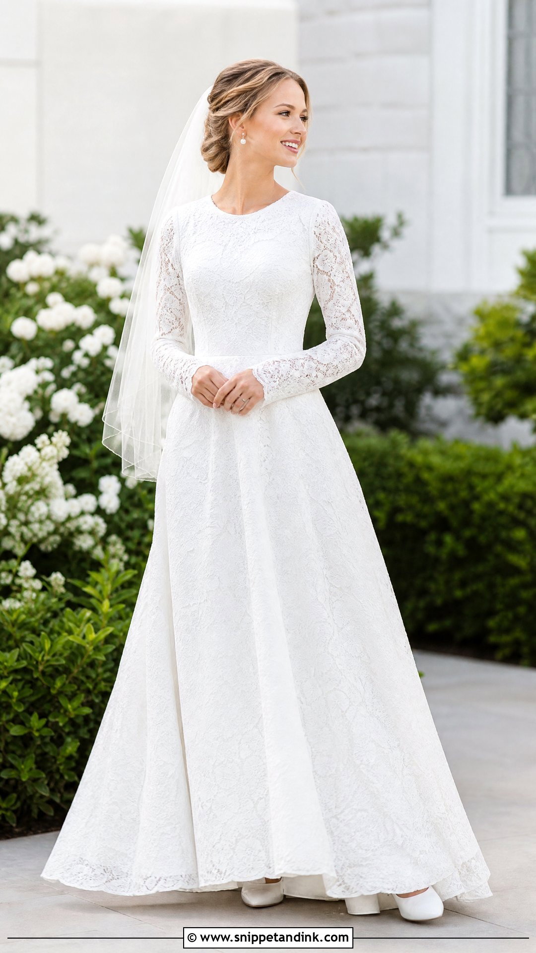 Modest LDS Long Sleeve Lace Wedding Dress - Snippet and Ink - 20 Wedding Dresses Modest Lds