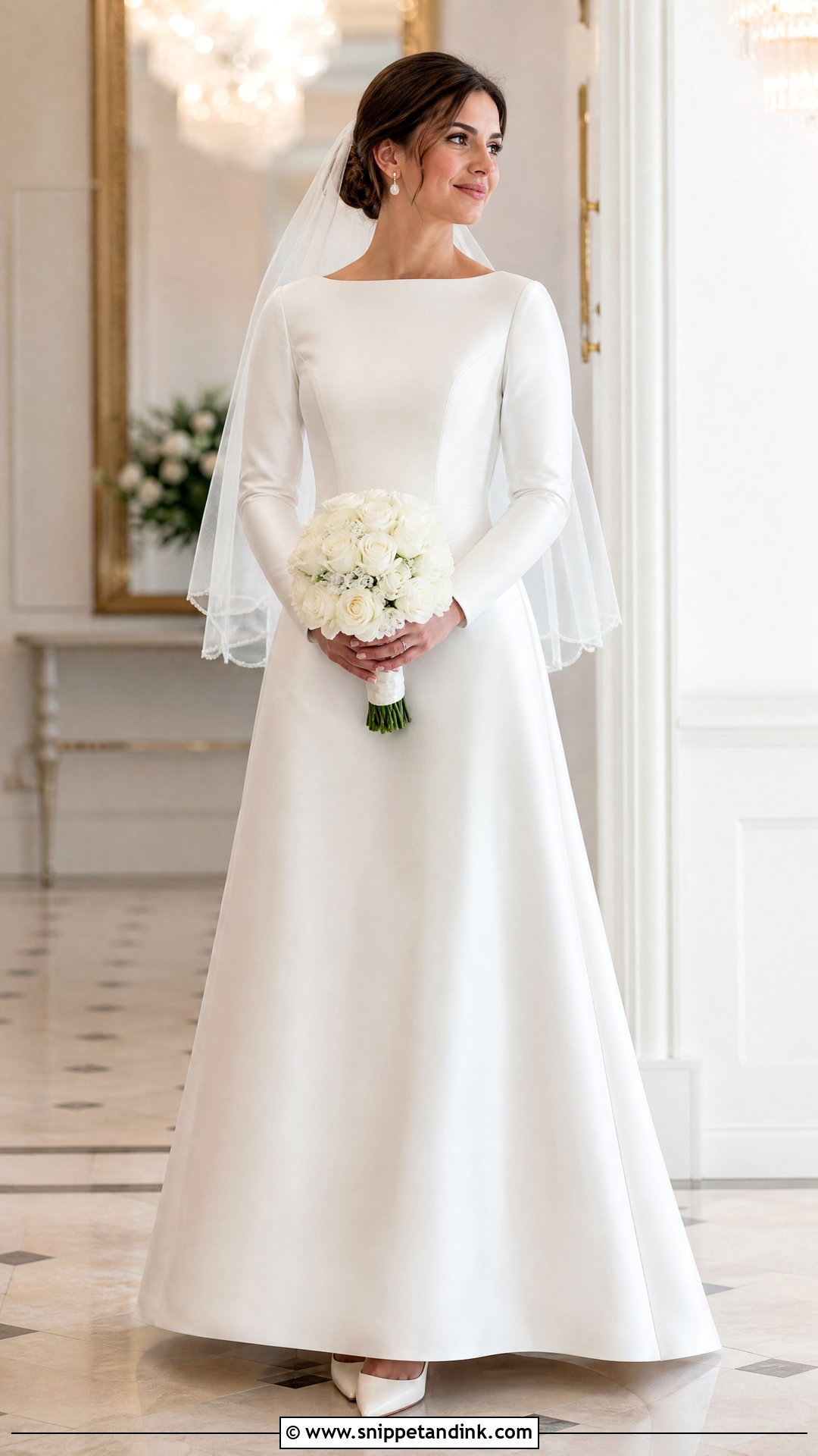 Modest LDS Satin A Line Wedding Dress - Snippet and Ink - 20 Wedding Dresses Modest Lds