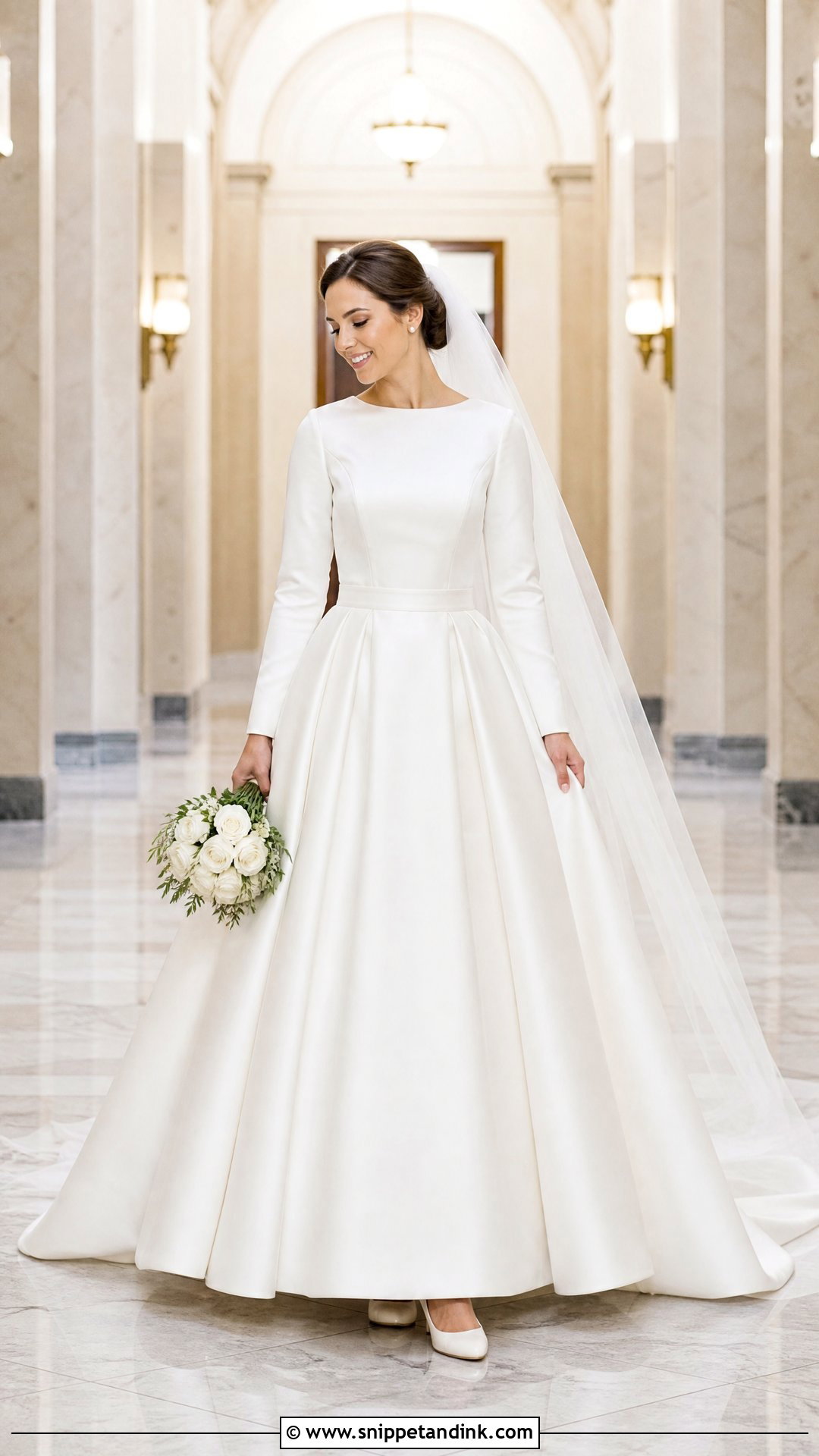 Modest LDS Satin Ball Gown Wedding Dress - Snippet and Ink - 20 Wedding Dresses Modest Lds