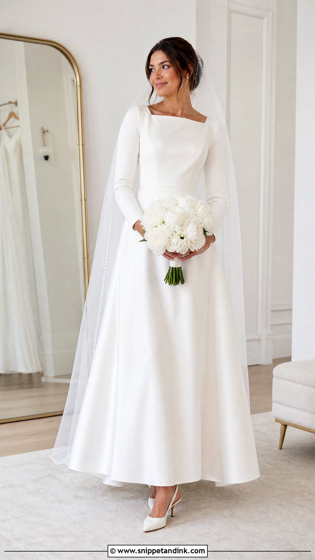 Modest LDS Square Neck Wedding Dress - Snippet and Ink - 20 Wedding Dresses Modest Lds