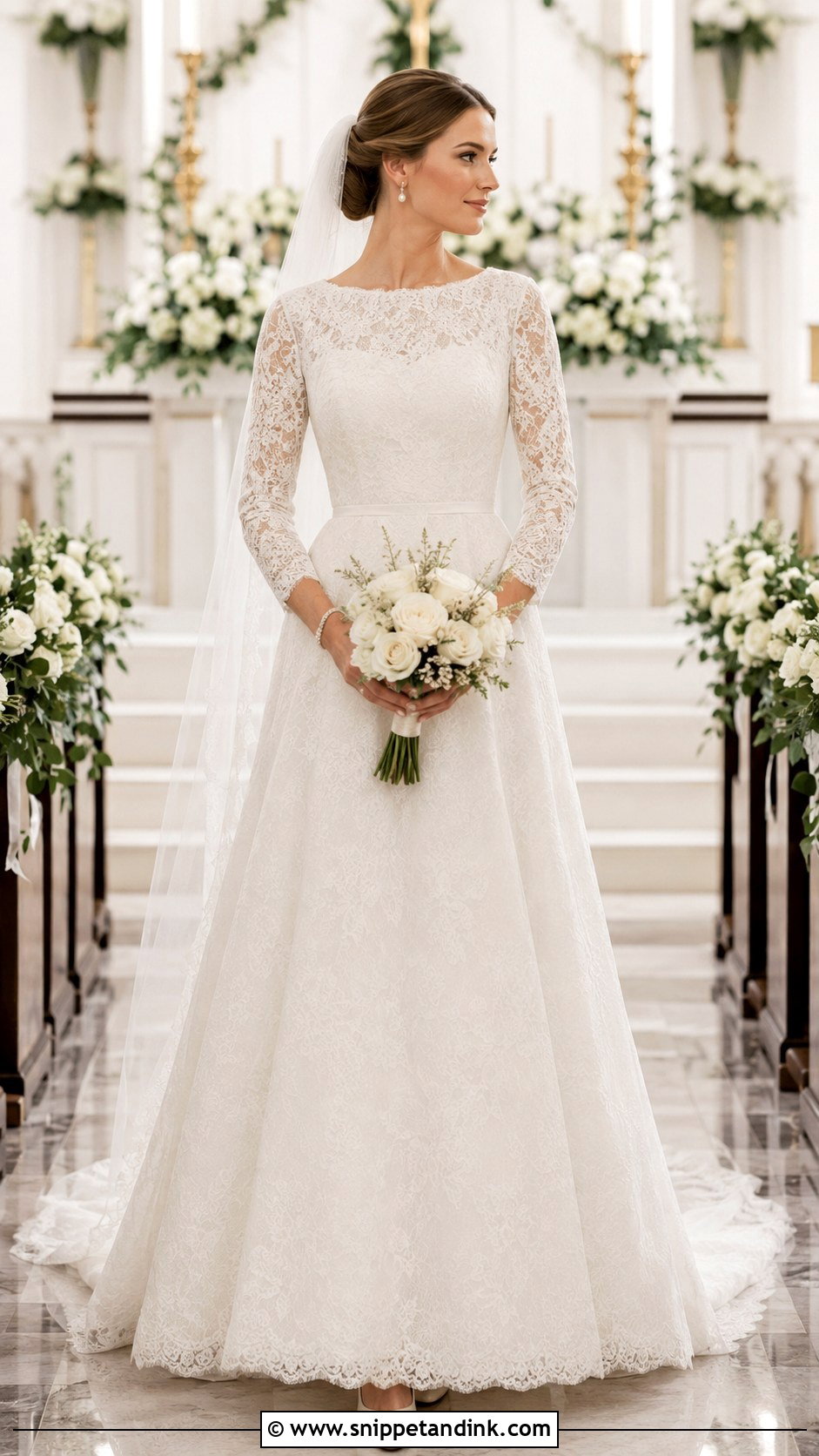 Modest Lace A Line Wedding Dress - Snippet and Ink - 20 Lace Aline Wedding Dress Ideas