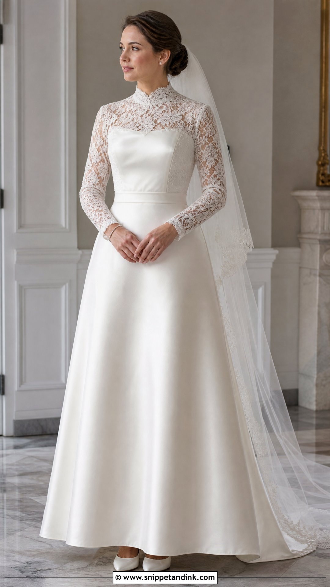 Modest Lace Bolero With Simple Wedding Gown - Snippet and Ink - 25 Lace Bolero Wedding Ideas