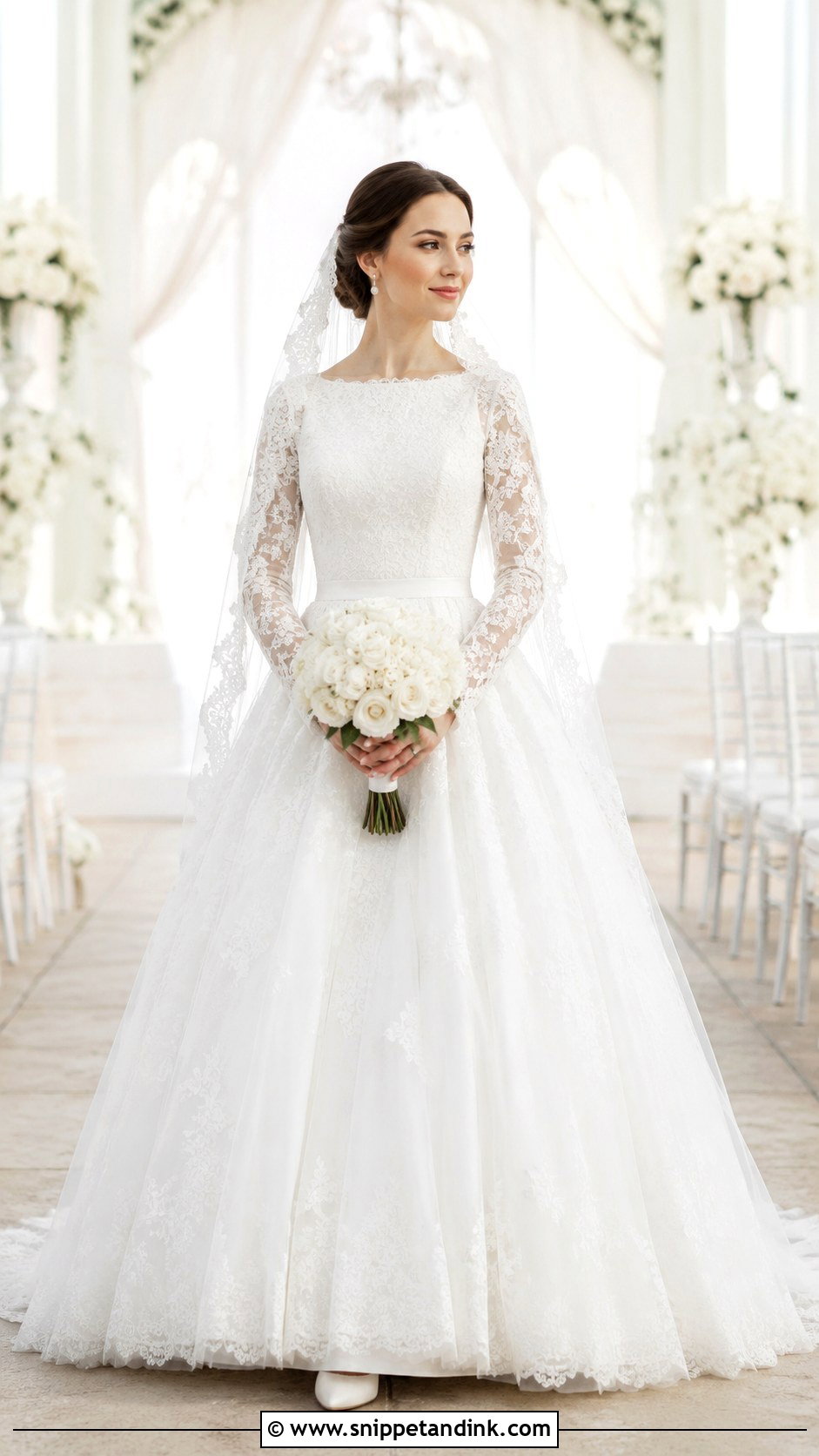 Modest Lace Princess Wedding Dress - Snippet and Ink - 20 Lace Princess Wedding Dresses
