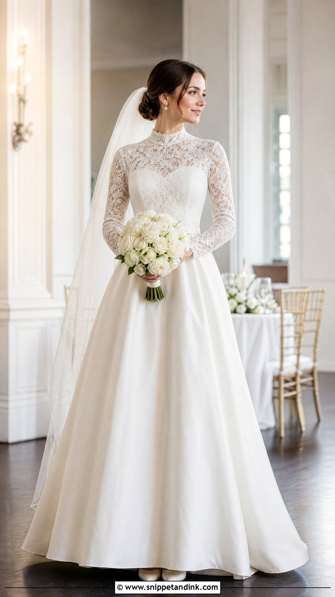 Modest Lace Top Wedding Dress - Snippet and Ink - 25 Lace Top Wedding Dress Ideas