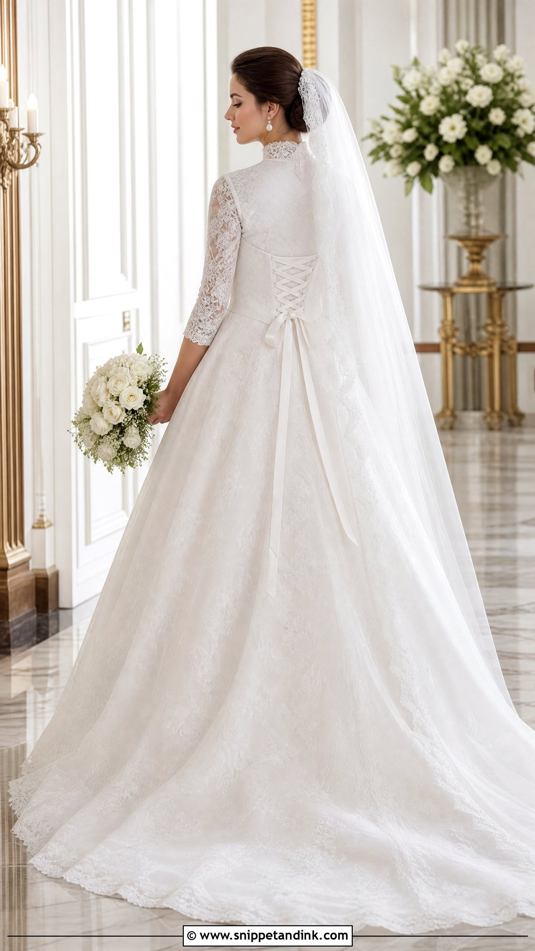 Modest Lace Up Back Wedding Dress - Snippet and Ink - 20 Lace Up Back Wedding Dress Ideas