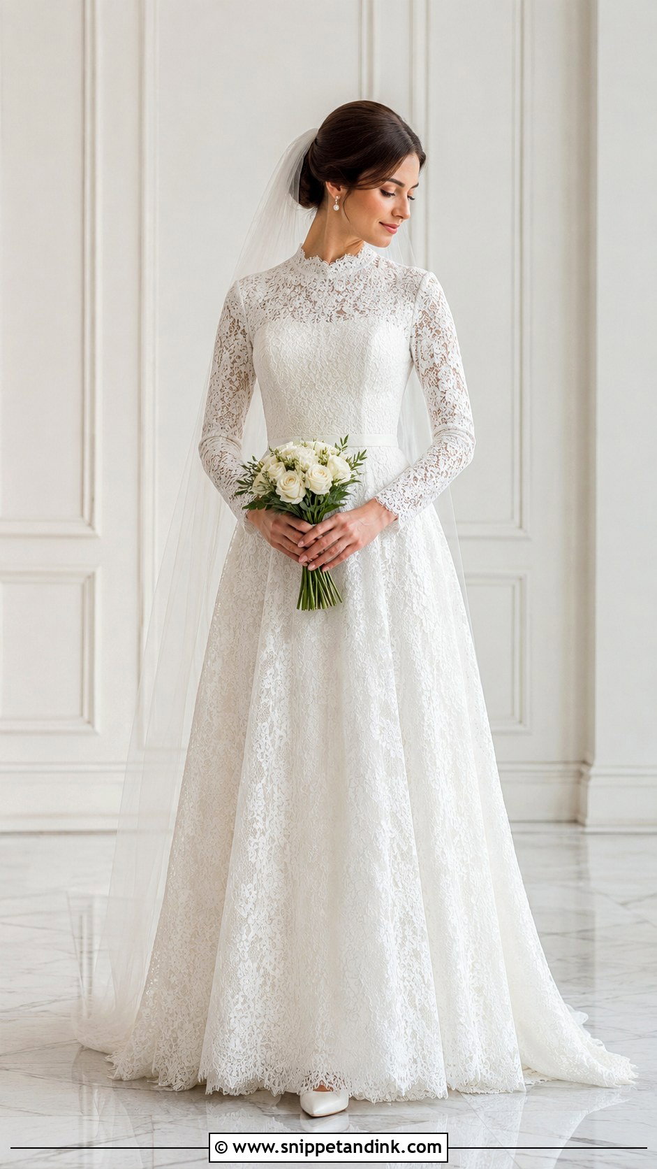 Modest Lace Wedding Dress - Snippet and Ink - 20 Beautiful Lace Styles for Wedding