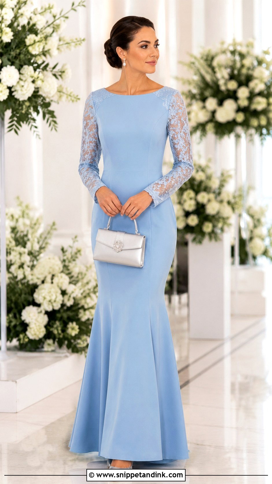 Modest Light Blue Mermaid Dress - Snippet and Ink - 20 Light Blue Mermaid Dress Ideas