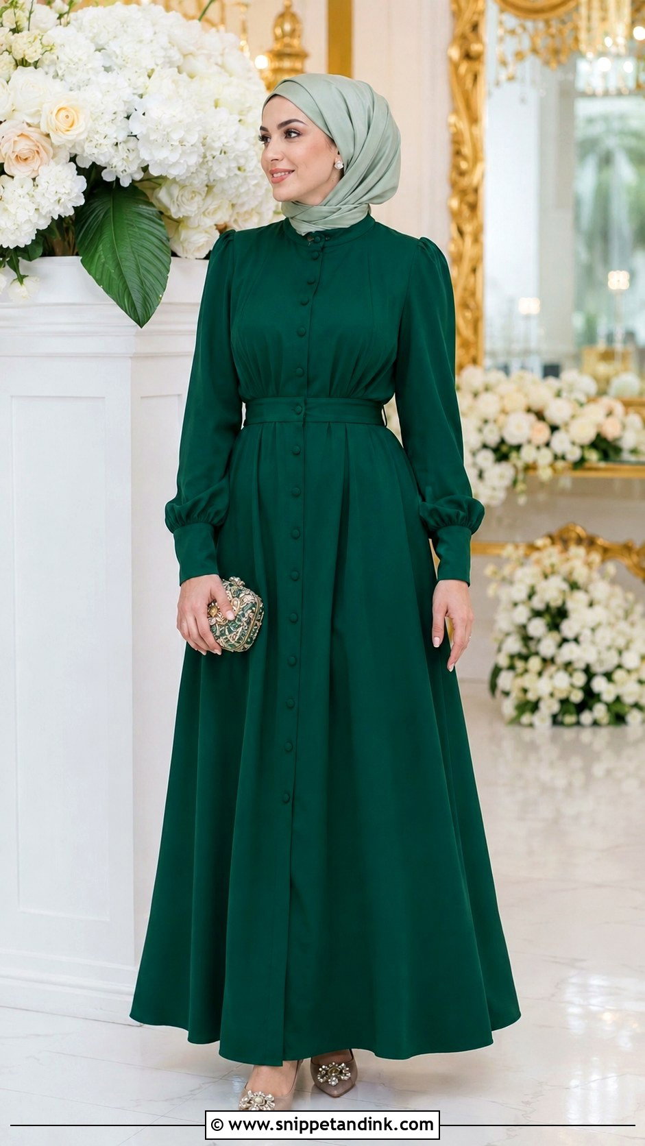Modest Long Shirt Dress With Embellished Flats - Snippet and Ink - 20 Long Shirt Dress for Wedding Ideas