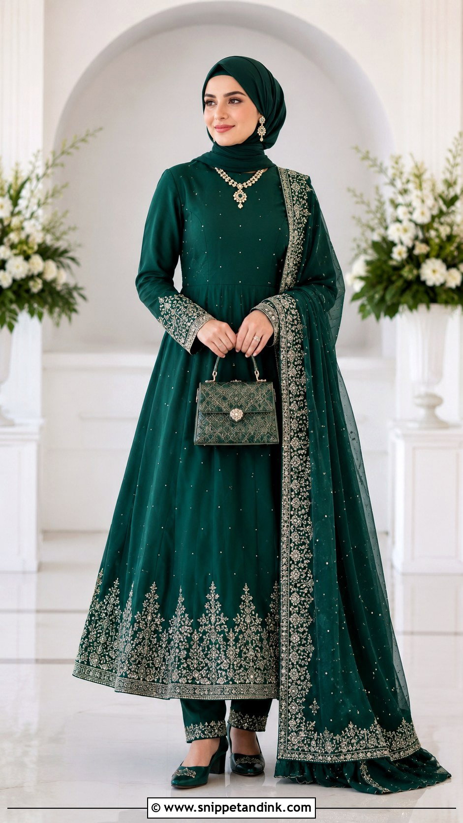 Modest Long Sleeve Afghan Wedding Dress - Snippet and Ink - 20 Afghan Wedding Dresses