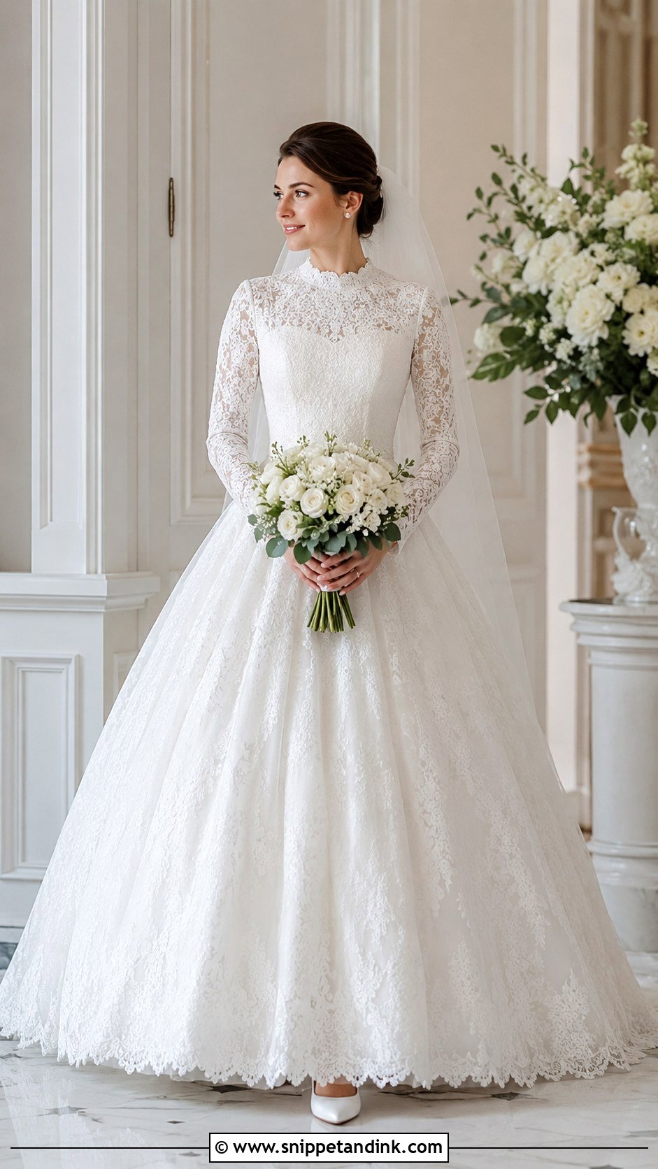 Modest Long Sleeve Ball Gown Wedding Dress - Snippet and Ink - 25 Long Sleeve Ball Gown Wedding Dress Ideas