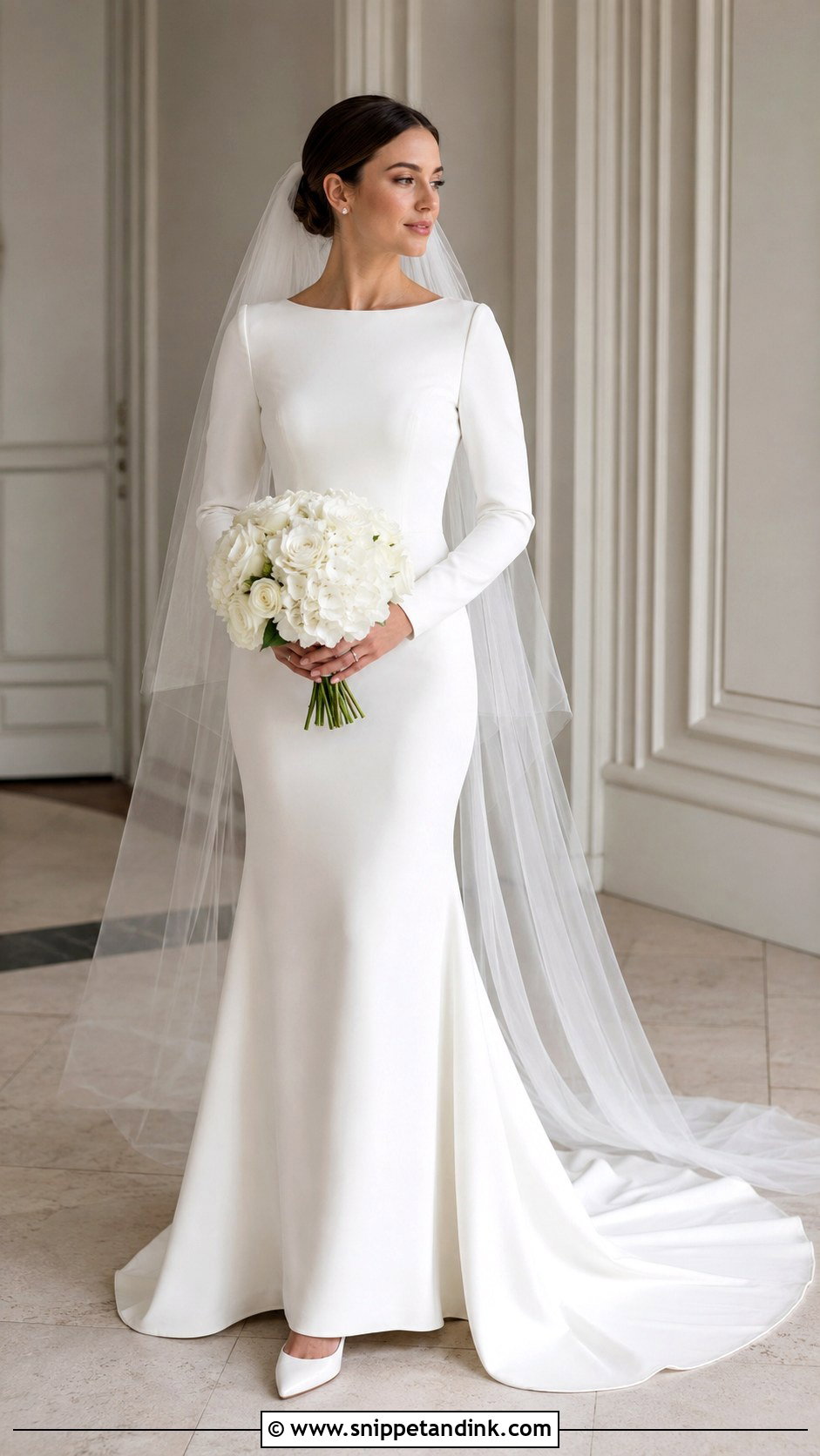 Modest Long Sleeve Bodycon Wedding Dress - Snippet and Ink - 20 Bodycon Wedding Dresses