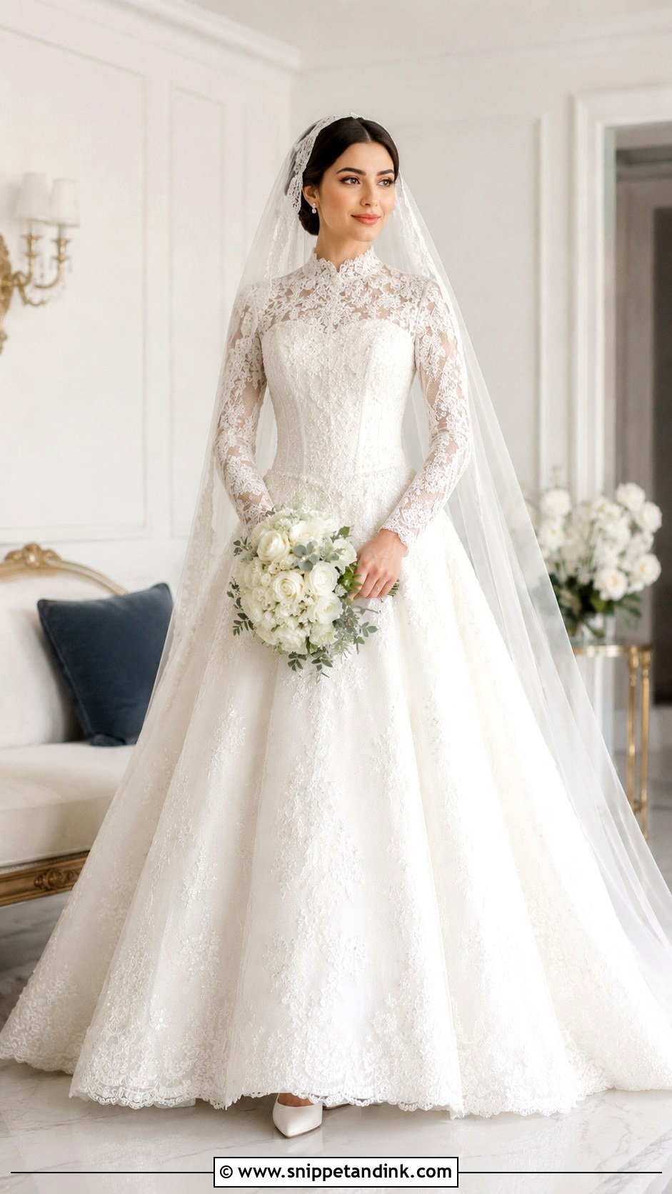 Modest Long Sleeve Corset Wedding Dress - Snippet and Ink - 20 Long Corset Wedding Dress Ideas
