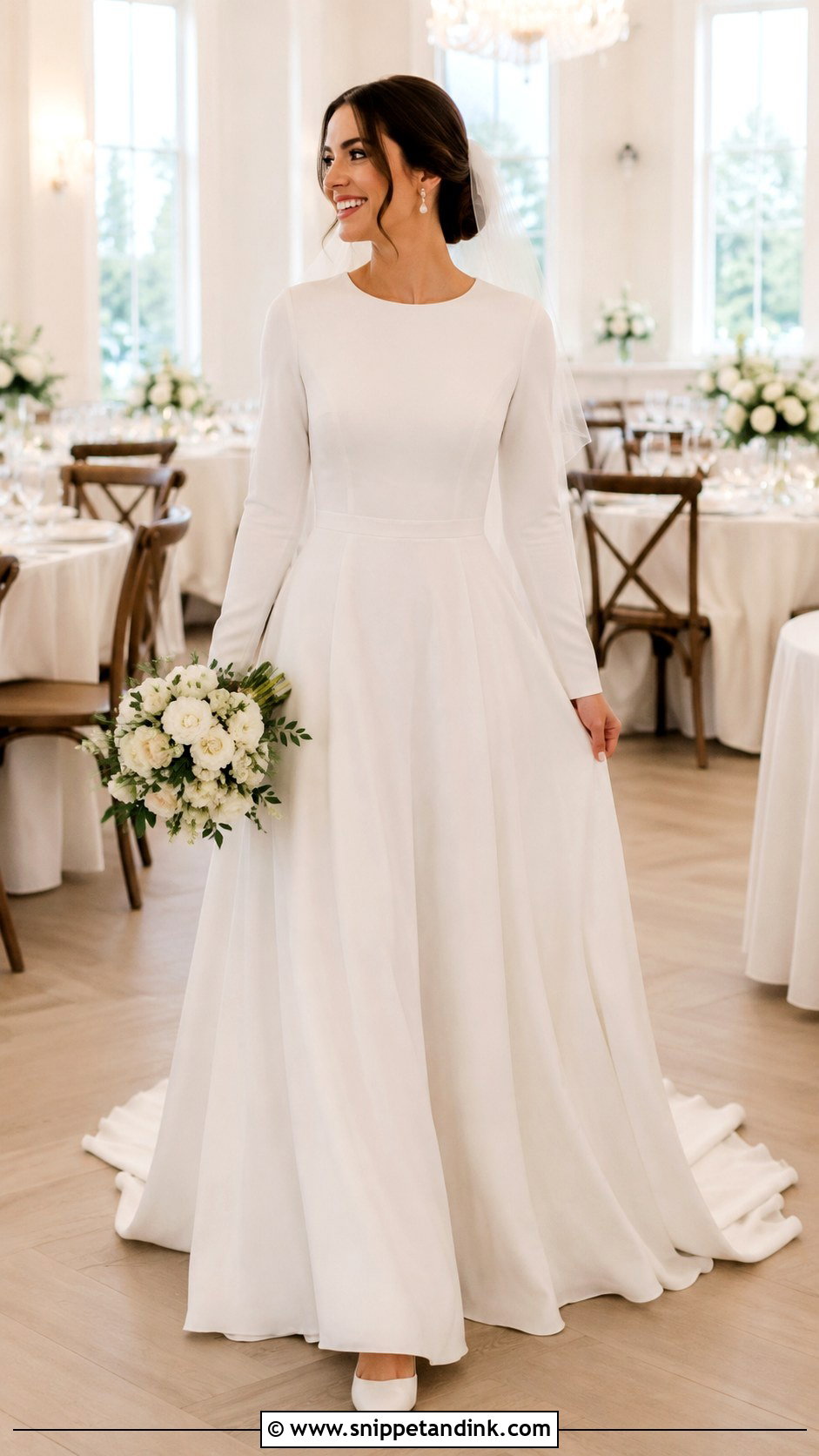 Modest Long Sleeve Flowy Wedding Dress - Snippet and Ink - 20 Long Sleeve Flowy Wedding Dress Ideas