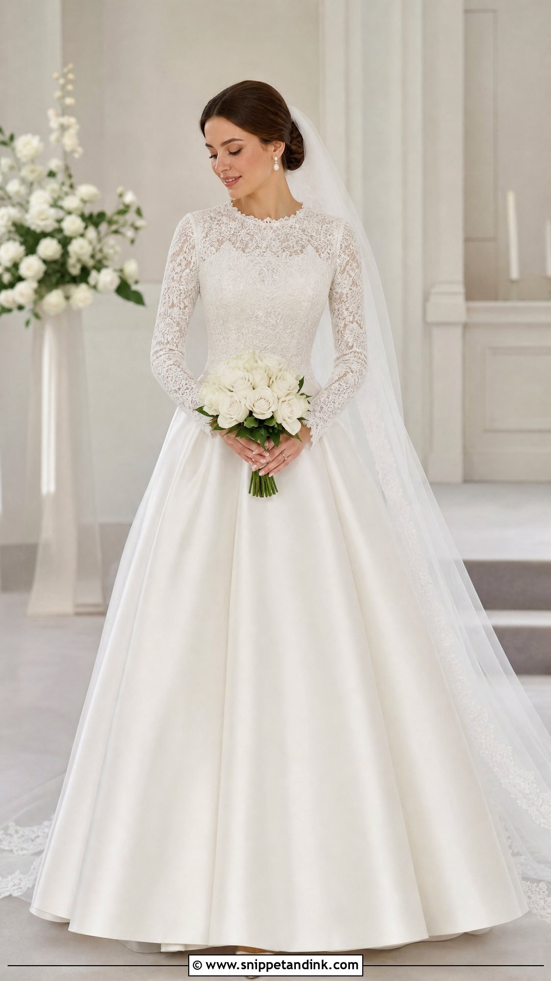 Modest Long Sleeve Lace Wedding Dress Ballgown - Snippet and Ink - 20 Long Sleeve Lace Wedding Dress Ballgown Ideas