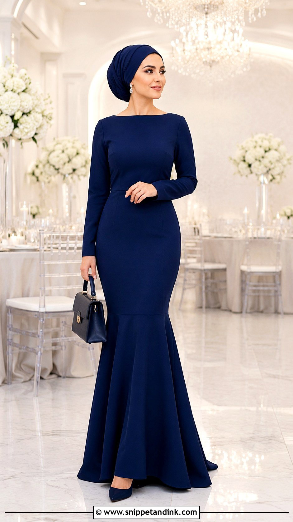 Modest Long Sleeve Mermaid Trumpet Dress - Snippet and Ink - 20 Mermaid Trumpet Dress Ideas