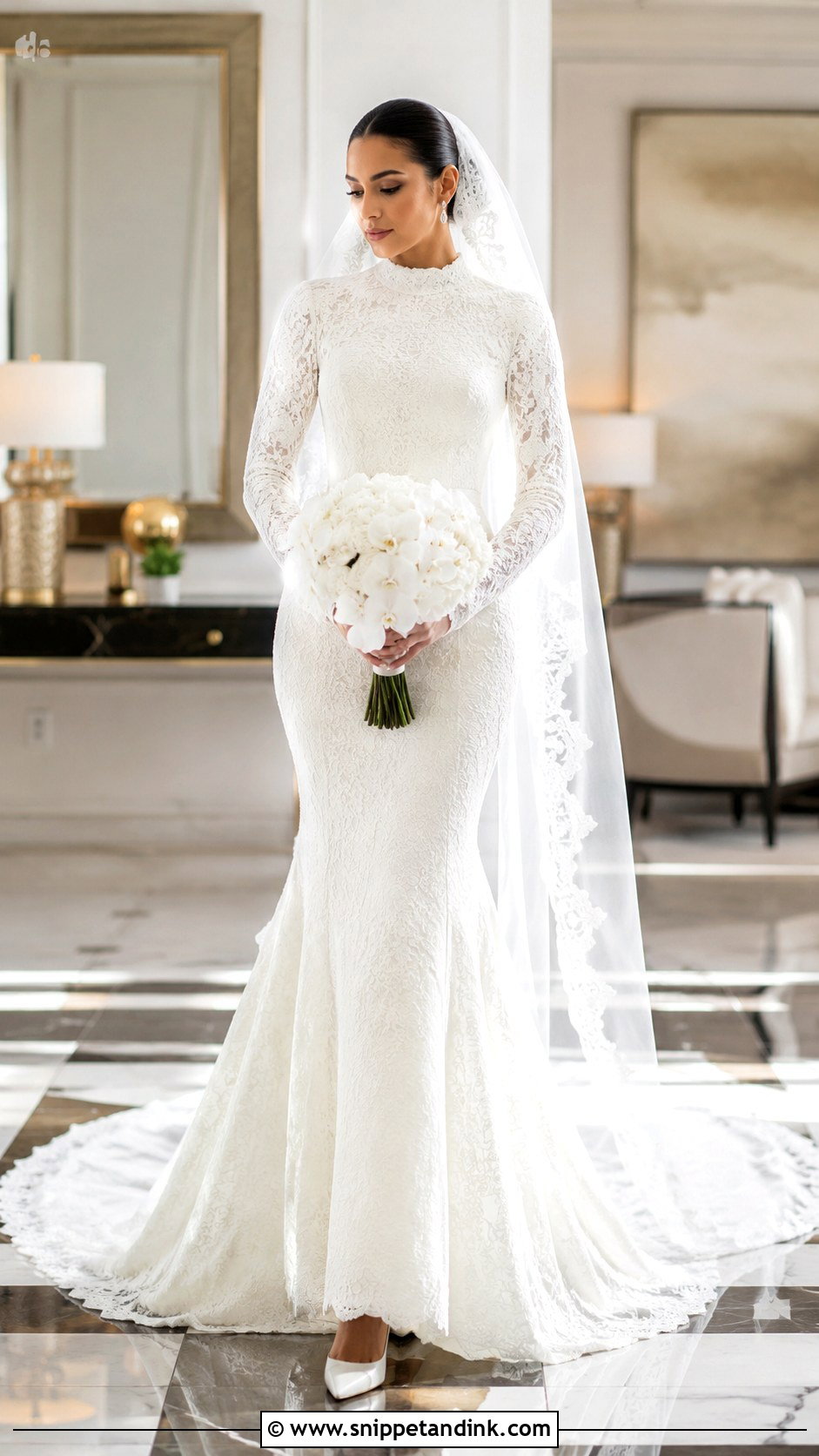 Modest Long Sleeve Mermaid Wedding Dress - Snippet and Ink - 20 Modest Long Sleeve Wedding Dresses