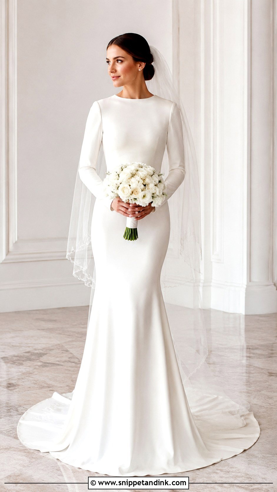 Modest Long Sleeve Mermaid Wedding Dress - Snippet and Ink - 25 Long Sleeve Mermaid Wedding Dress Ideas