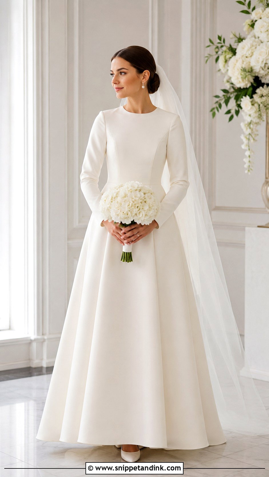 Modest Long Sleeve Minimalist Wedding Dress - Snippet and Ink - 20 Long Sleeve Minimalist Wedding Dress Ideas