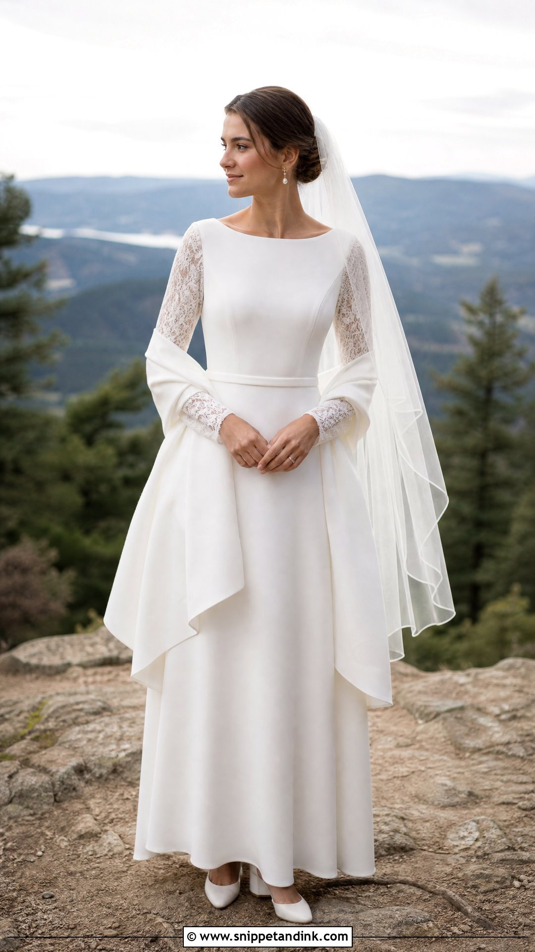 Modest Long Sleeve Outdoor Wedding Dress - Snippet and Ink - 20 Outdoorsy Wedding Dress Ideas