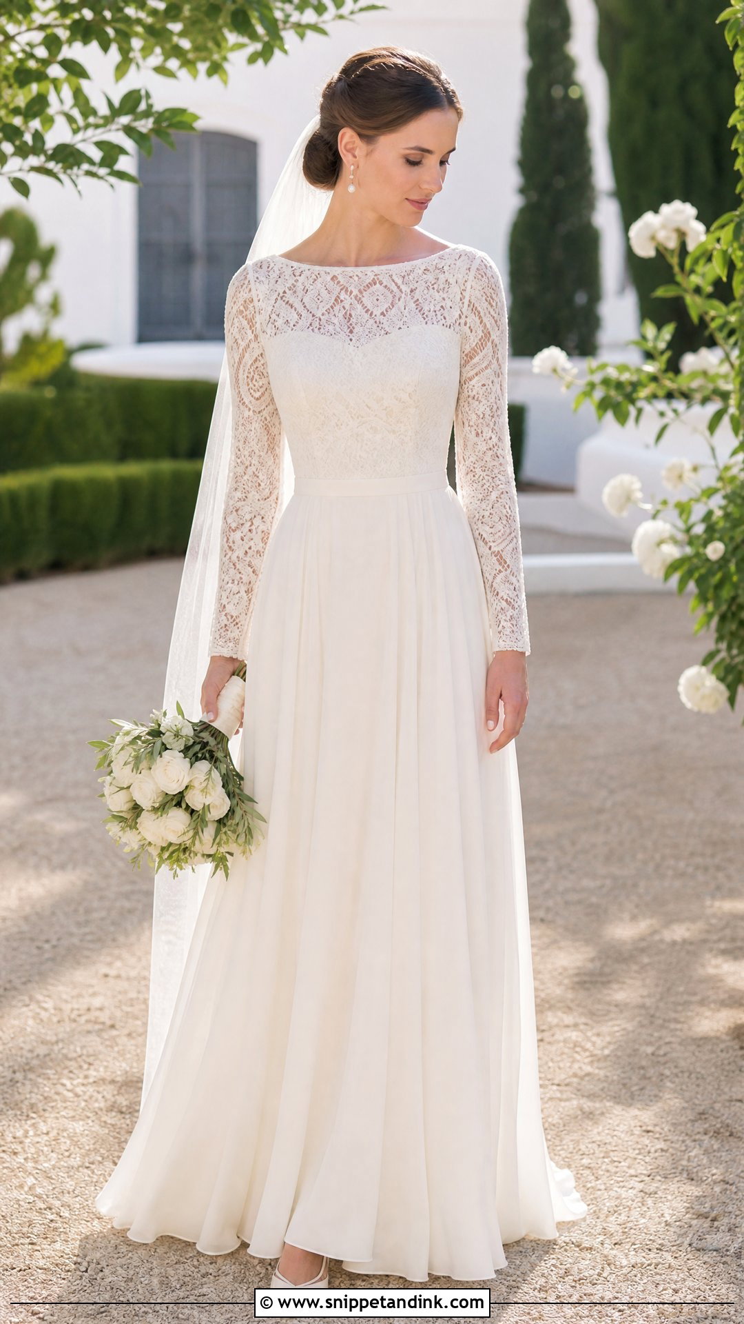 Modest Long Sleeve Summer Wedding Dress - Snippet and Ink - 20 Wedding Dresses for Summer