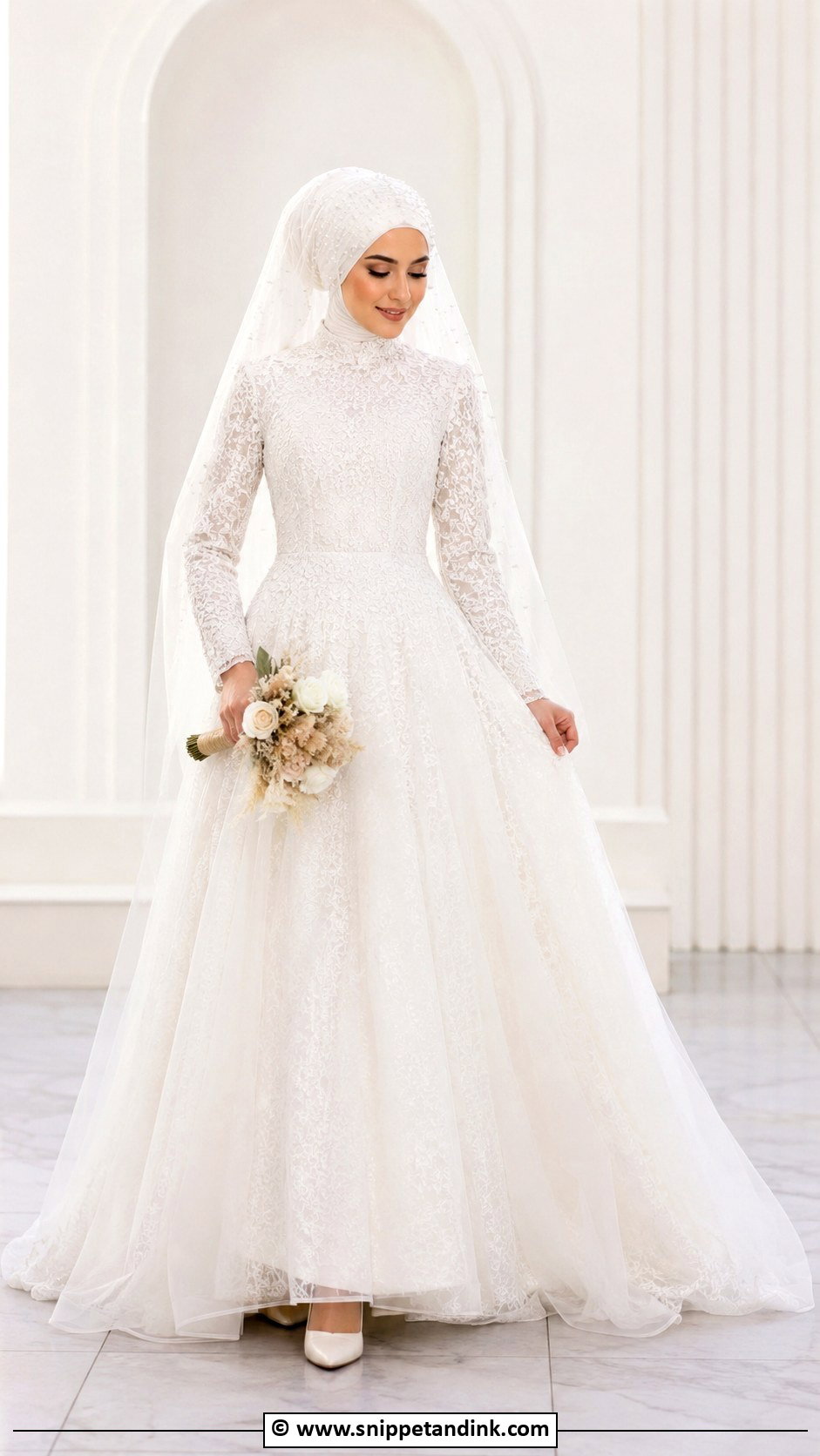 Modest Long Sleeve Turkish Wedding Dress - Snippet and Ink - 30 Turkish Wedding Dress Ideas