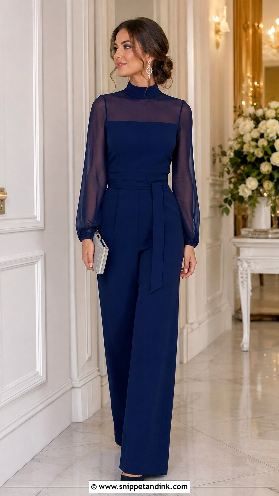 Modest Long Sleeve Wedding Guest Jumpsuit - Snippet and Ink - 20 Elegant Wedding Jump Suites Ideas