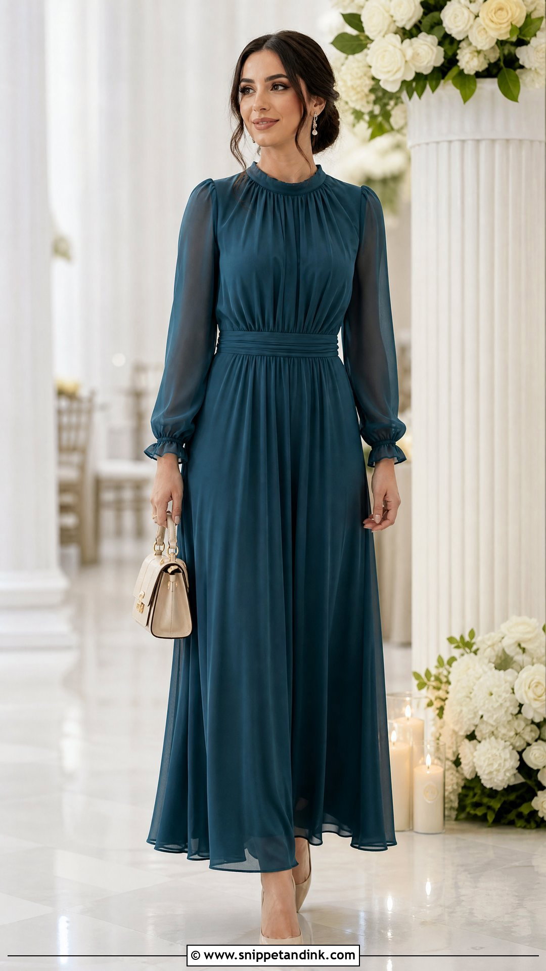 Modest Long Sleeve Wedding Outfit - Snippet and Ink - 20 Wedding Outfit Aesthetic Ideas