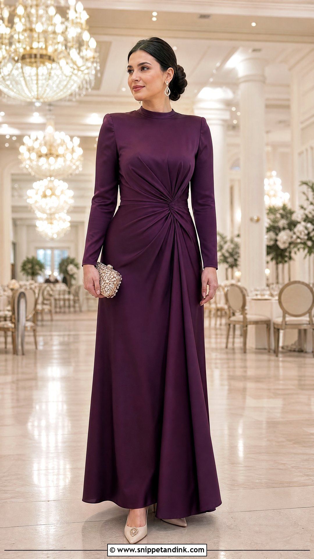 Modest Long Sleeve White Tie Gown Outfit - Snippet and Ink - 20 White Tie Attire Ideas
