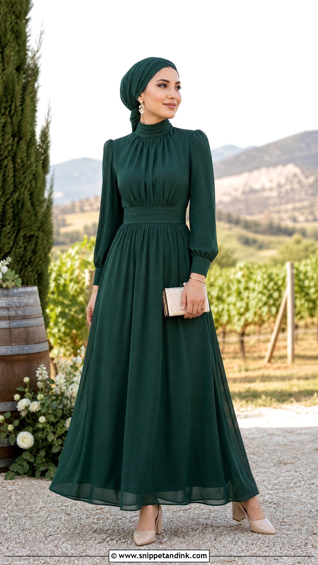 Modest Long Sleeve Winery Wedding Dress - Snippet and Ink - 20 Winery Wedding Dress Ideas