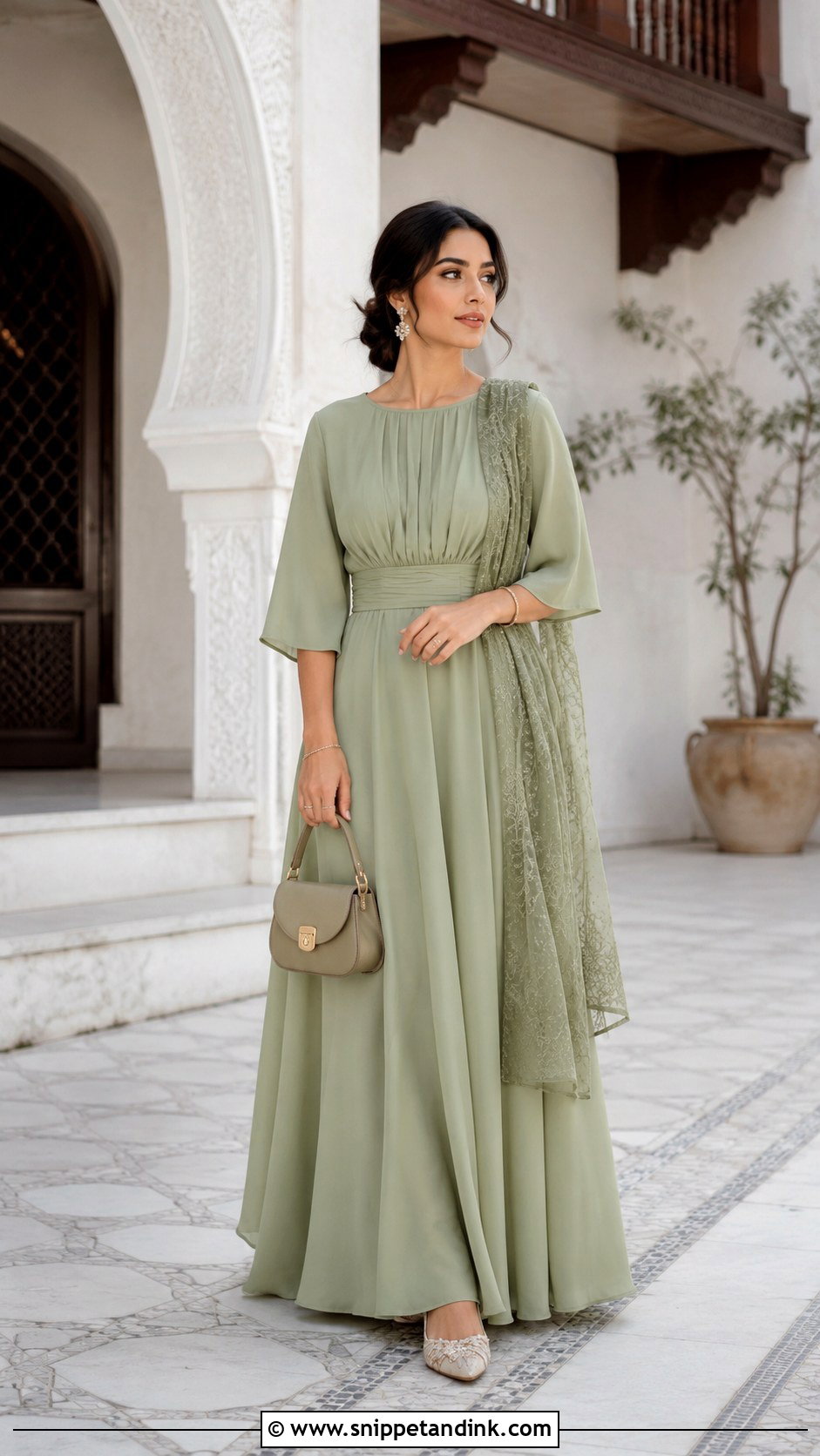 Modest Maxi Honeymoon Dress With Embellished Flats - Snippet and Ink - 20 Hanimoon Dress for Women Ideas