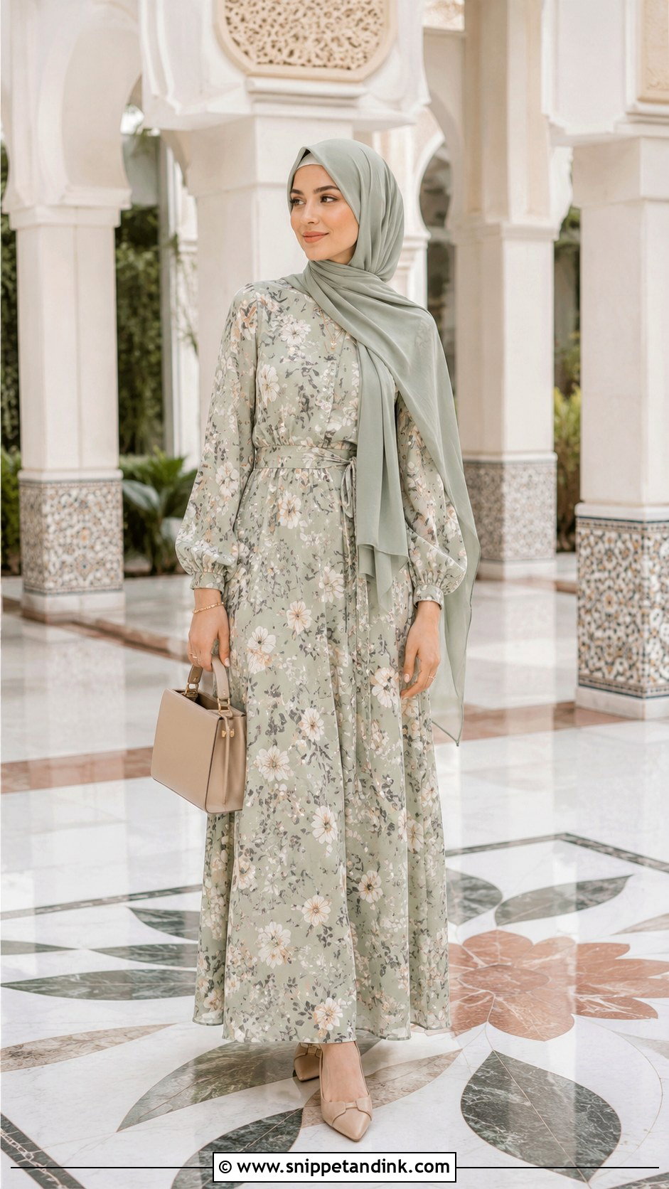 Modest Maxi Honeymoon Dress With Pointed Flats - Snippet and Ink - 20 Dresses for Honeymoon