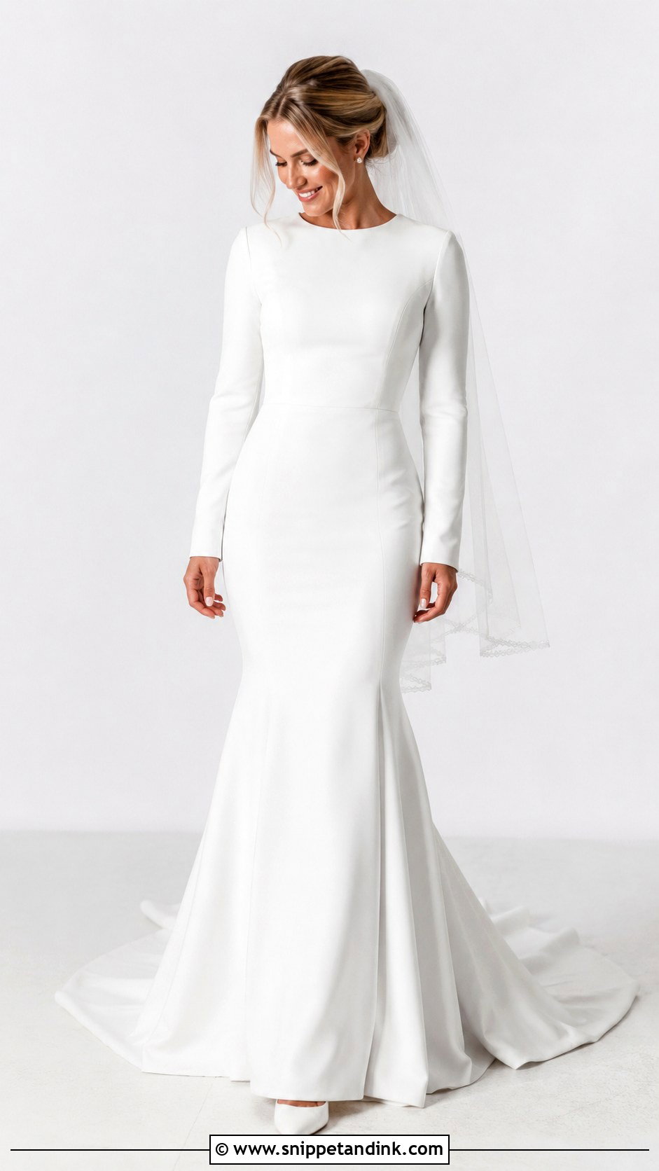 Modest Mermaid Mormon Wedding Dress - Snippet and Ink - 25 Mormon Wedding Dresses