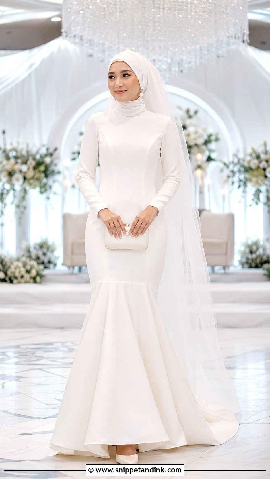 Modest Mermaid Muslimah Wedding Dress - Snippet and Ink - 20 Simple Muslimah Wedding Dress Ideas