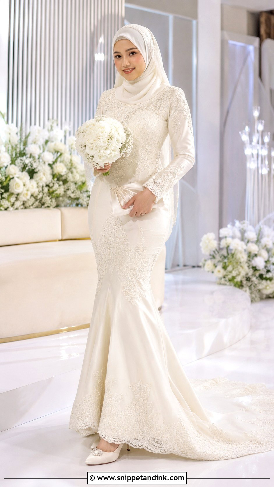 Modest Mermaid Nikah Dress - Snippet and Ink - 25 Malay Nikah Wedding Dress Ideas
