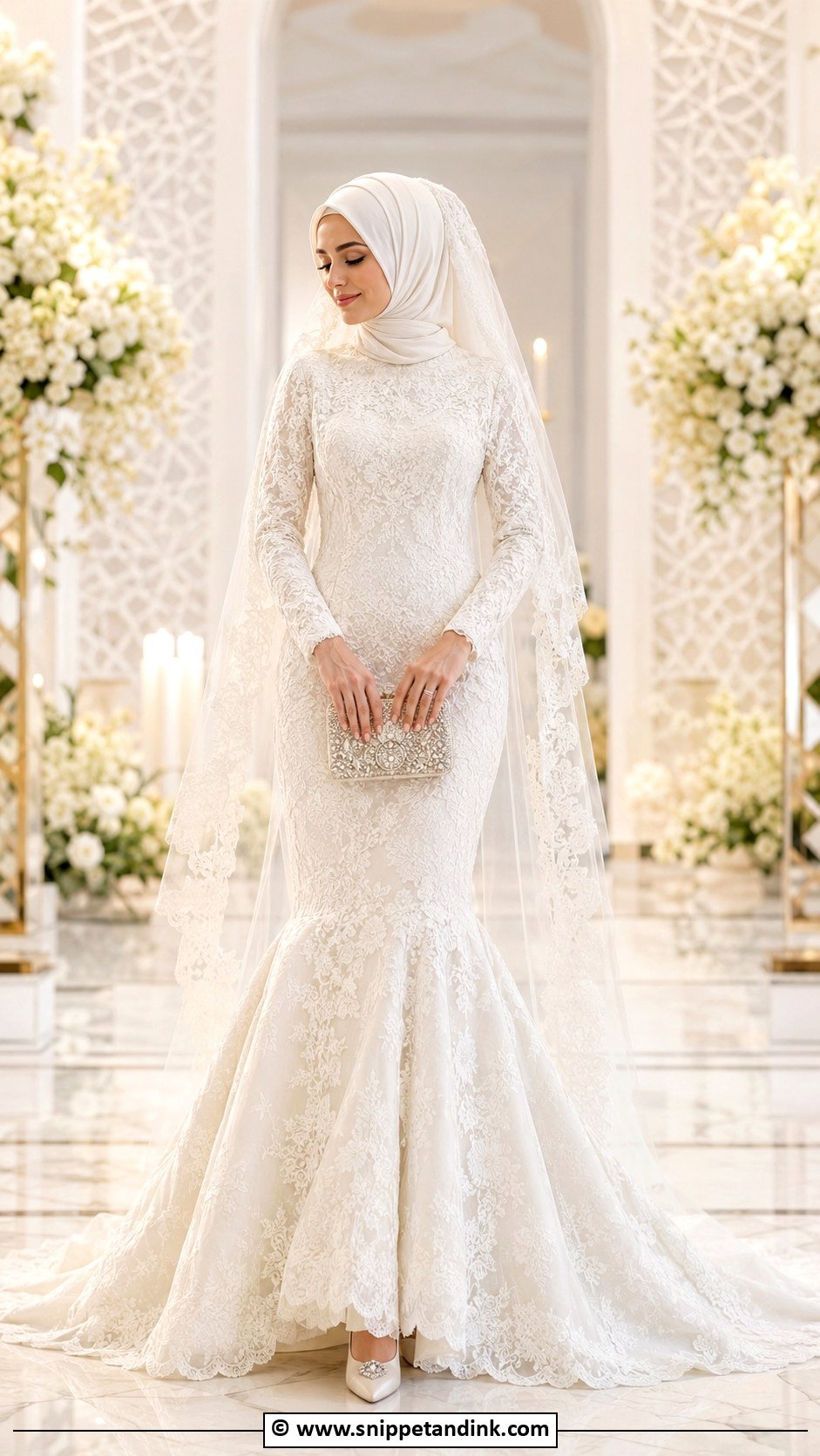 Modest Mermaid Nikah Dress - Snippet and Ink - 30 Muslim Nikah Dresses