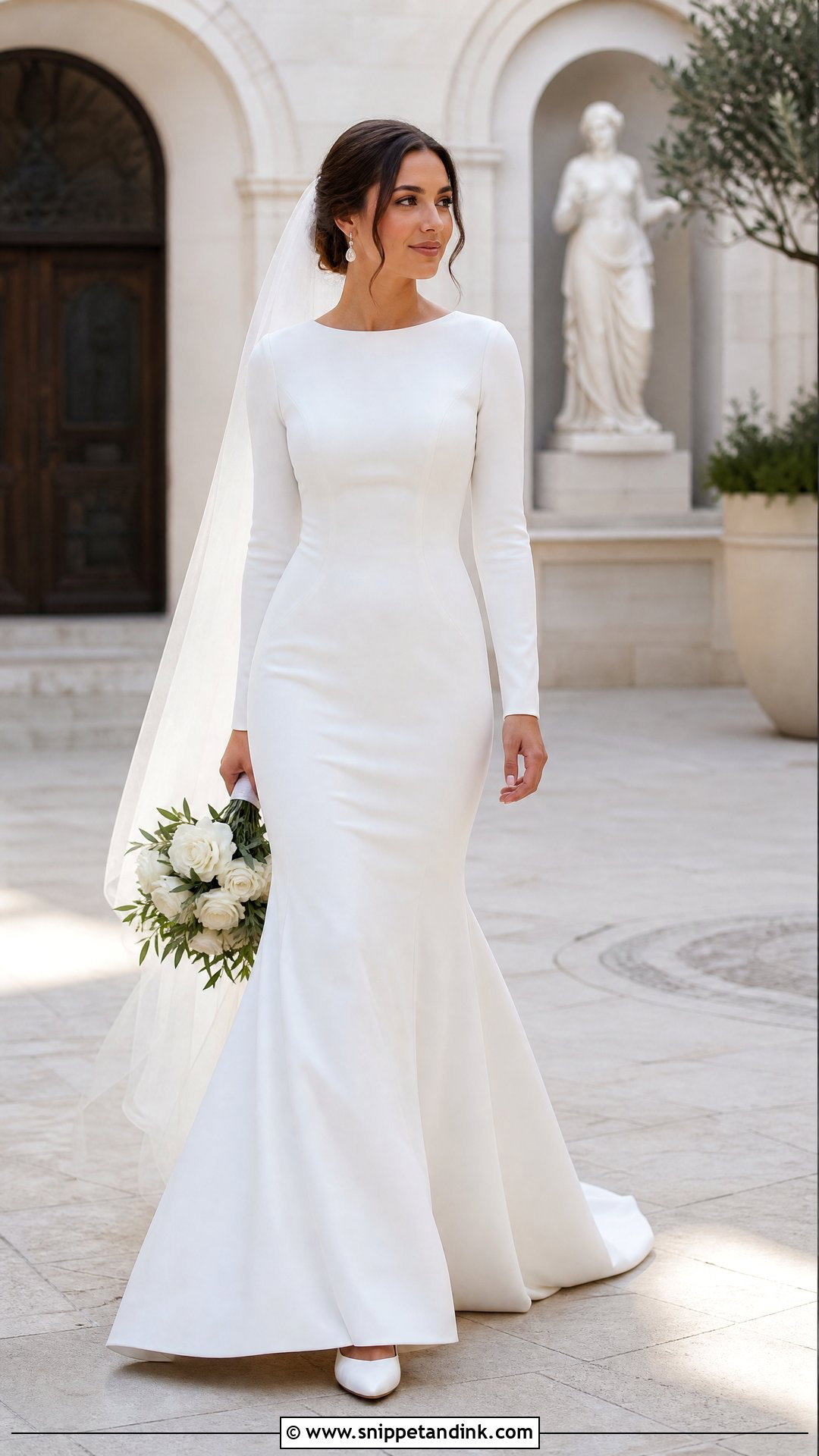Modest Mermaid Temple Wedding Dress - Snippet and Ink - 20 Temple Wedding Dresses