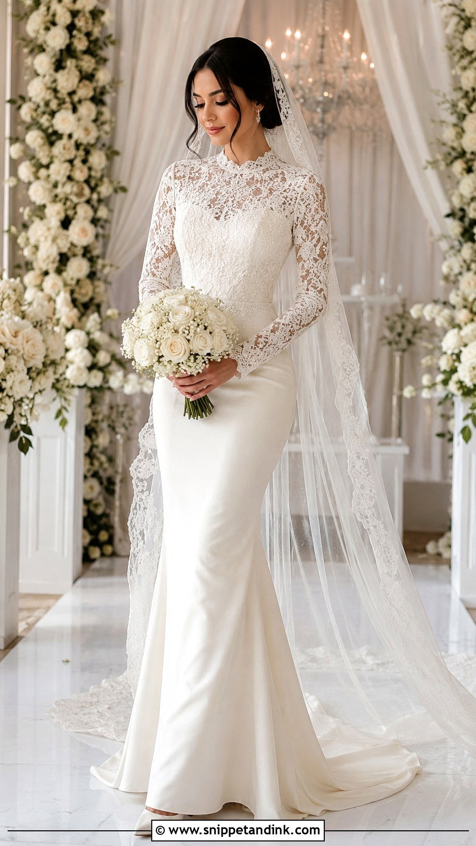 Modest Mermaid Wedding Dress - Snippet and Ink - 25 Modest Bridal Ideas