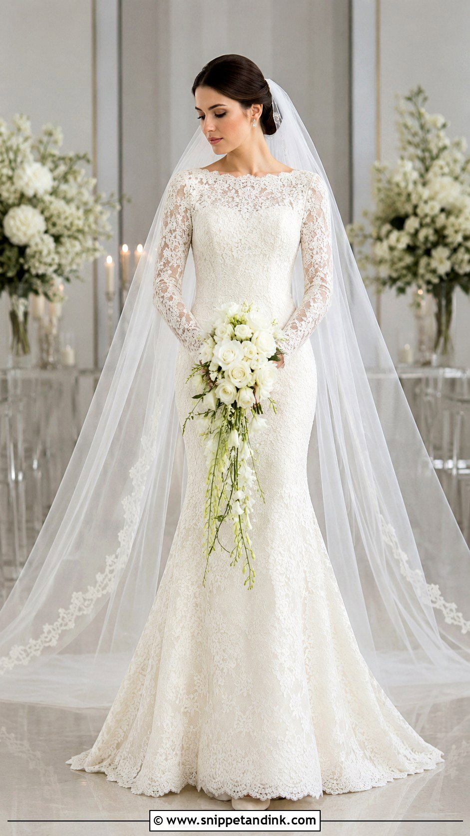 Modest Mermaid Wedding Dress With Long Sleeves - Snippet and Ink - 20 Decent Wedding Dresses