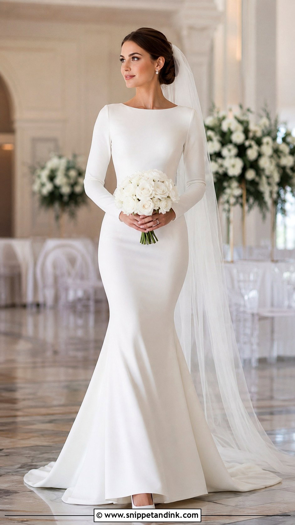 Modest Mermaid Wedding Dress With Sleeves - Snippet and Ink - 20 Mermaid with Sleeves Wedding Dresses