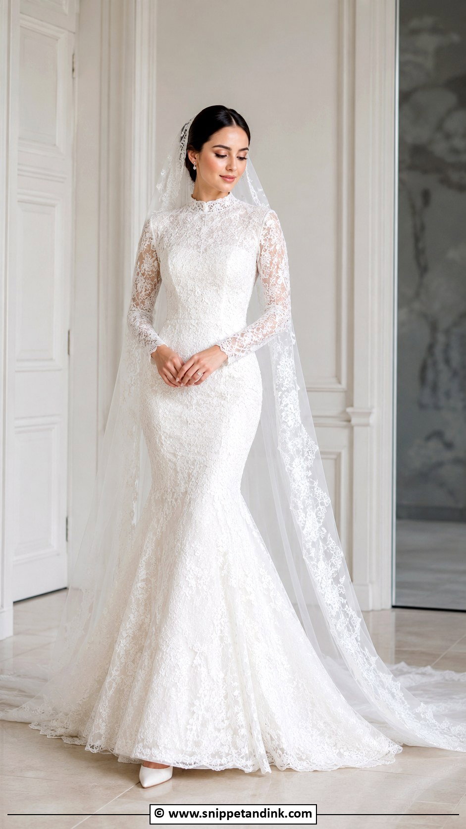 Modest Mermaid Wedding Dress - Snippet and Ink - 25 Elegant Modest Wedding Dresses