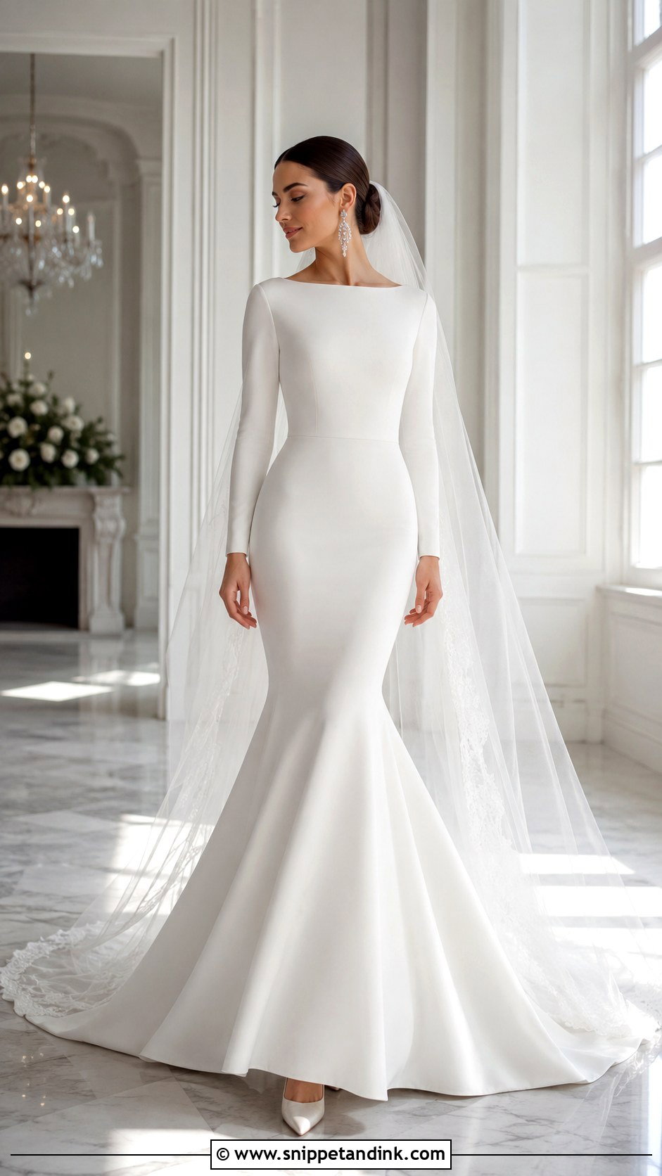 Modest Mermaid Wedding Gown With Long Sleeves - Snippet and Ink - 20 Modest Wedding Gowns with Sleeves
