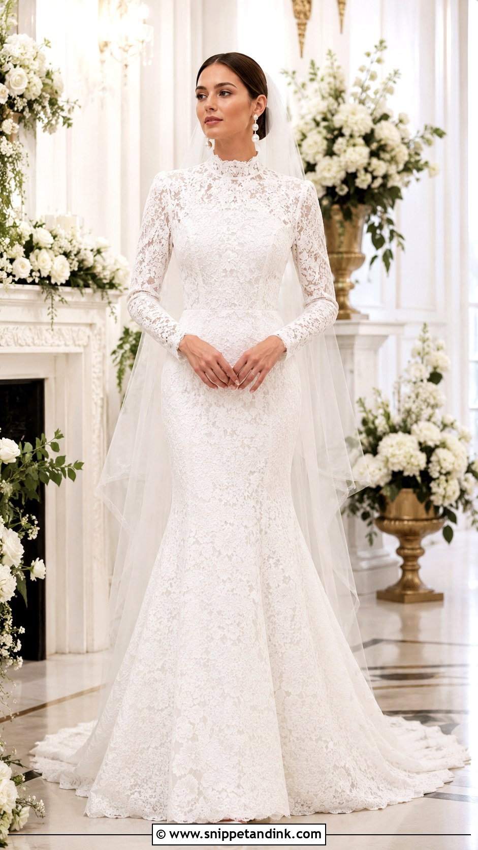 Modest Mermaid Wedding Gown - Snippet and Ink - 25 Modest Wedding Gowns