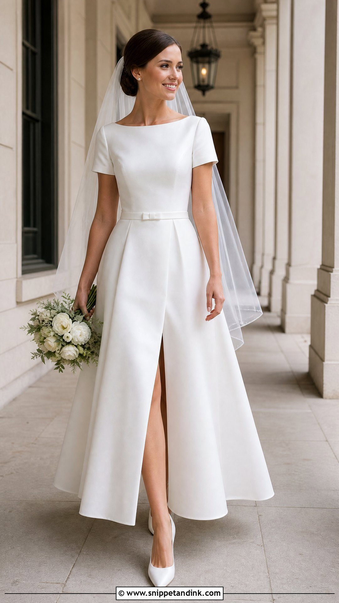 Modest Mid Thigh Split Wedding Dress - Snippet and Ink - 20 Split Wedding Dress Ideas