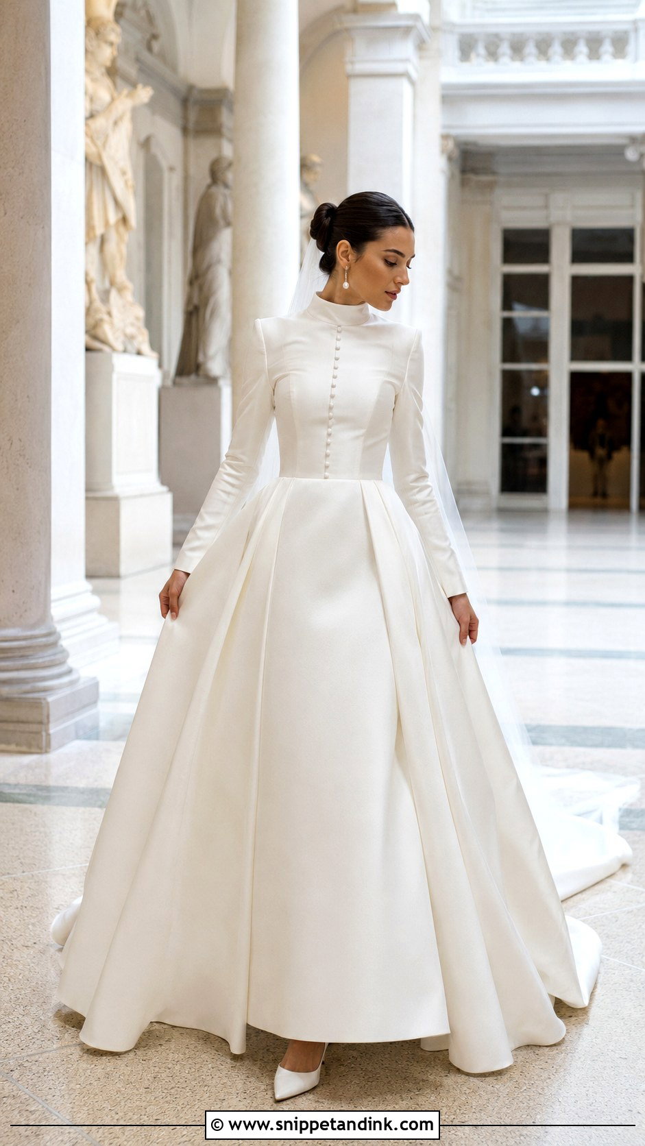 Modest Mikado Bridal Gown - Snippet and Ink - 30 Modest Bridal Gowns