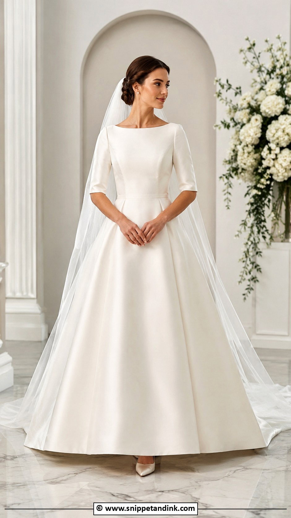 Modest Mikado Wedding Dress - Snippet and Ink - 30 Conservative Wedding Dress Ideas