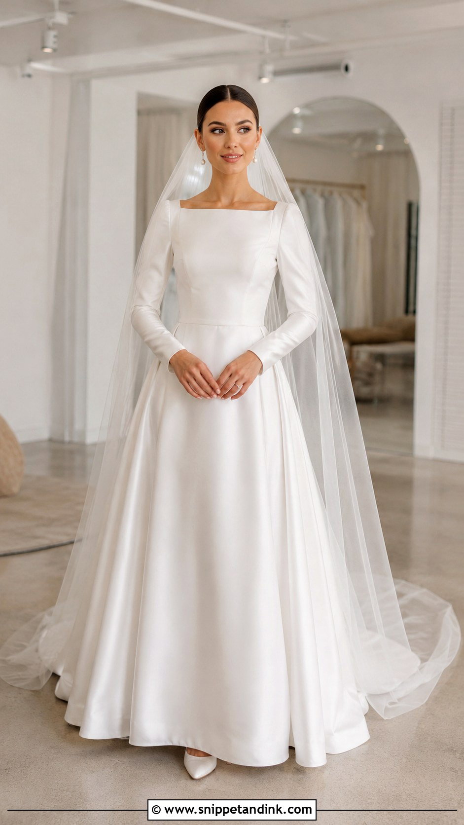 Modest Mikado Wedding Gown - Snippet and Ink - 25 Modest Wedding Gowns
